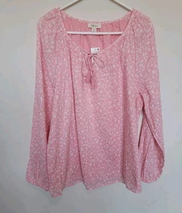 Nuevo con etiquetas Style & Co Mujer Rosa Floral Borla Corbata Frontal Top Talla XL - Imagen 1 de 10