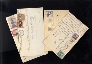 EE. UU., 4 fundas/tarjetas postales fijadas con sellos de Navidad - Imagen 1 de 5