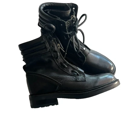 Botas Belstaff para mujer talla 6.5 37 Bota Pettra en cuero negro combate Foto 1 de 4