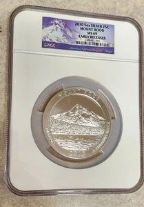 2010 Early Release 5oz Silver ATB Mt. Hood 25C - MS69 - NGC - Picture 1 of 5