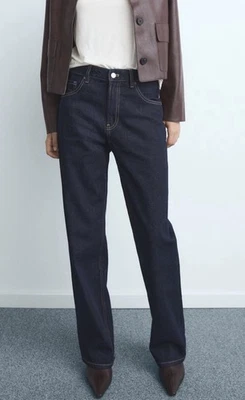 Mango Miami Medium Rise Straight Fit Open Blue Size 12 New With Tags - Image 1 of 4