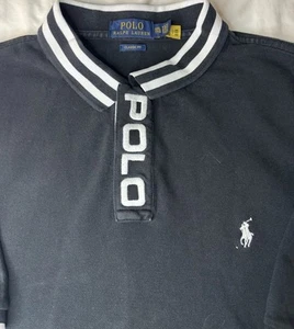 Polo By Ralph Lauren Custom Classic Fit Mesh Black Size XXL 2XL Spellout Rugby - Picture 1 of 7