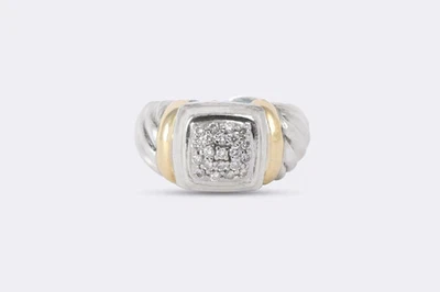 Anillo David Yurman Plata 925 y Oro Amarillo 18k Diamante Nobleza Talla 6 (9,25 g.) Foto 1 de 4