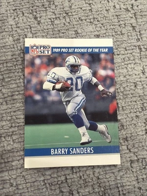 Tarjeta de fútbol americano Barry Sanders 1990 Pro Set edición de prueba doble frente Lions  Foto 1 de 2