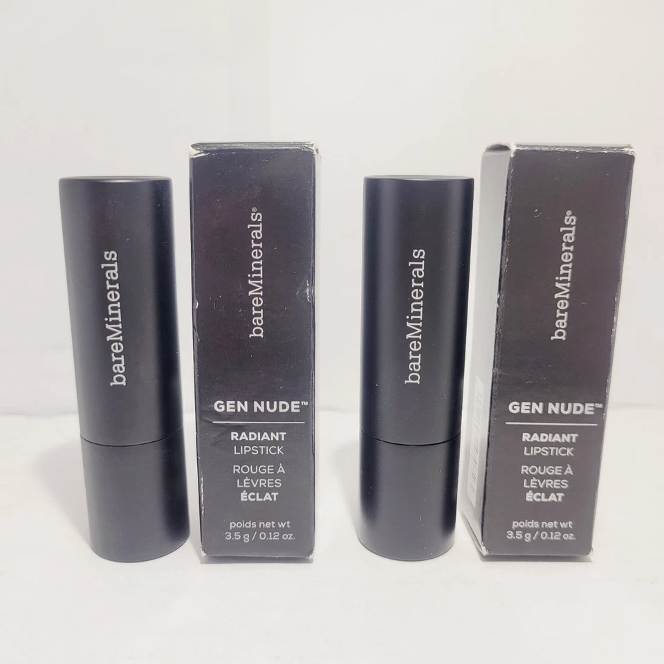 2x bareMinerals Gen Nude Radiant Lipstick (Nudist & Mantra)  - image 1 of 4