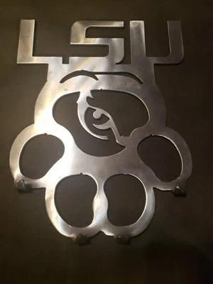 Porta-chaves de aço inoxidável LSU Cat Claw - Imagem 1 de 3