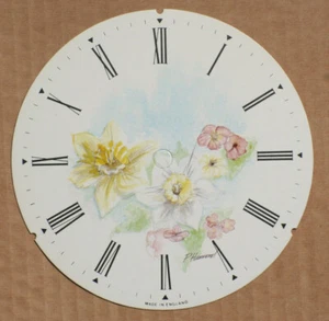 5.3/4 inch 147mm FLORAL CLOCK DIAL OF FLORAL DAFODIL DEISIGN - Picture 1 of 1