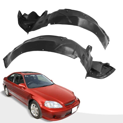 Inner Fender Liner Set For 1996-2000 Honda Civic Front Driver + Passenger Side - Image 1 of 4