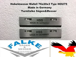 2 Stück Hobelmesser Mafell 76x20x3 Typ: HOU75 - Bild 1 von 1