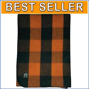 Heavyweight Plaid Wool Blanket - Large 88" x 64" | Perfect for Camping & Home - Picture 1 of 11