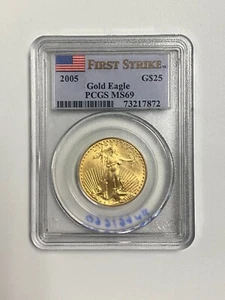2005 G$25 1/2 oz Gold Eagle PCGS MS-69 - Bild 1 von 2