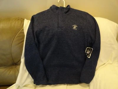 BEVERLY HILLS POLO CLUB Blue 1/4 Zip Mock Collar Sweater/ Sweatshirt/ Shirt Med. - Image 1 of 2