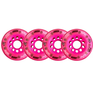 Labeda Whips Roller Hockey Wheels - Pink 4-Pack with Spacers - Choose Size/Color - Picture 1 of 10