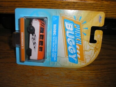 Jada Slug BUG Volkswagen T1 Van 13 Window VW Bus Microbus Orange Tan w/ Flames - Image 1 of 2