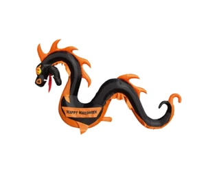11' Halloween LED Inflable NEGRO Serpiente Serpiente Dragón Patio Decoración - Imagen 1 de 1