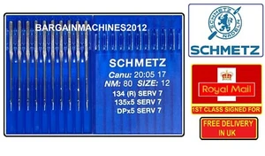 SCHMETZ  DPX5 134(R) SERV7 135X5 SERV7 NM80/12 INDUSTRIAL SEWING MACHINE NEEDLES - Picture 1 of 5