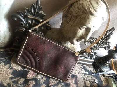 Vintage ETRO PVC leather paisley   bag with tortoise  acrylic handles 1998 - Image 1 of 4