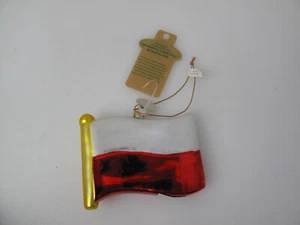 Bronners Polen Flagge Glas Ornament polnisch Christbaumbehang Geschenk weiß rot - Bild 1 von 7
