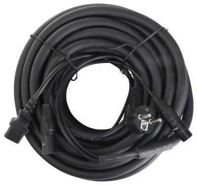 DJ PA Híbrido Multi Cable Schuko Corriente Altavoz Activo Audio Box IEC XLR 15m