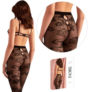 FIORE WILD DREAM Patterned Tights Floral Black Lingerie 30Den - Picture 1 of 12