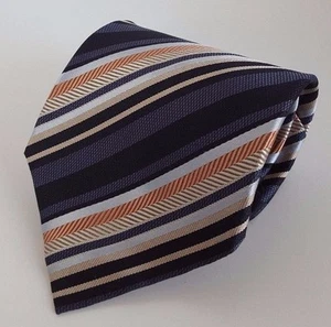 Corbata Roberto Villini Collezione para hombre clásica atada seda rayas diagonales - Imagen 1 de 6