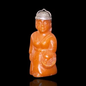 Baltic Amber Butcher Figurine, Handmade Amber Art, Collectible Amber Sculpture - Picture 1 of 12