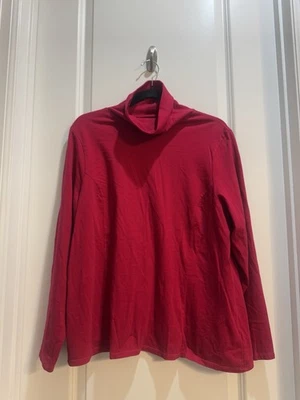 Coldwater Creek cuello alto XL (18) manga larga 100 % algodón axila a axila 22"" Foto 1 de 4