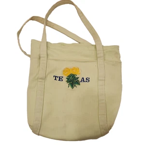 Schultertasche Tasche Handtasche bestickt Texas gelb rose viele Taschen grün Stoff - Bild 1 von 24