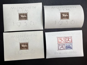 Germany 1936 Munchen Reim Sc B90 MLH/MNH (2), B92 MLH CV $97.50 - Imagen 1 de 2