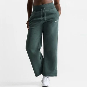 NEW Nike Sportswear Phoenix Fleece Hi-Waisted Wide Leg Sweatpants Large Green - Picture 1 of 8