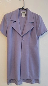 DBY Lilly Purple Outfit Long Jacket & Sleeveless Sheath Dress size 11/12 Pre-own - Picture 1 of 12