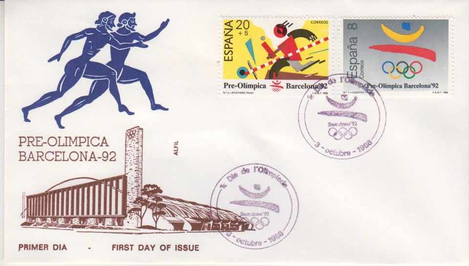 ESPAÑA: FDC 1988/PORTADA - BARCELONA 92/OLIMPIADAS Foto 1 de 1