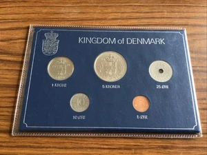 Kursmünzensatz Königreich Dänemark 1974 - 5, 10, 25 Erz, 1 & 5 Kronen - Bild 1 von 4