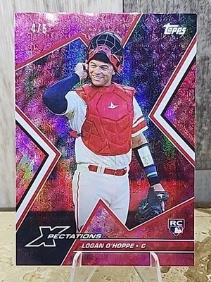 Logan O'Hoppe 2023 Topps Xpectations /5 Plasma Pink Foil Angels Rookie - Image 1 of 4