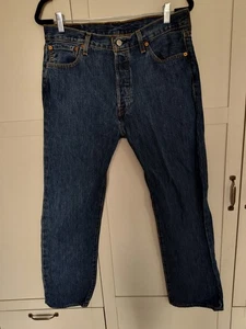 Levi 501 Jeans Herren 34" X 30" Button Fly Top Zustand Medium Dark Wash - Bild 1 von 8