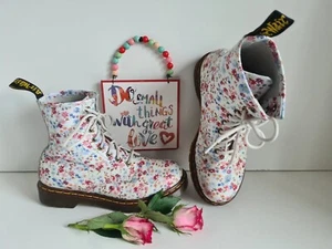 Dr Doc Martens 1460 pascal white floral print 8 hole 1460 boots UK 6 EU 39 US 8 - Zdjęcie 1 z 9