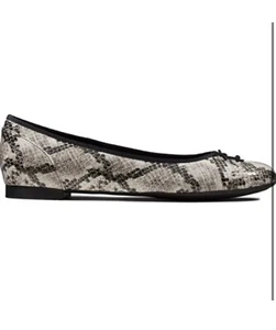 Ladies Clarks Couture Bloom Ballerina style grey snake Leather Uk 9 D / 43 - Picture 1 of 6