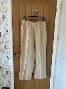 BNWT Massimo Dutti 100% Linen Straight Fit Trousers Size 12/40 - Picture 1 of 9