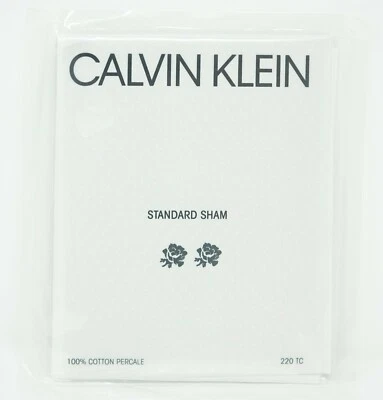 Calvin Klein Clon 100% Algodón Peinado Percal Floral Almohada Falsa ESTÁNDAR Blanco Foto 1 de 4