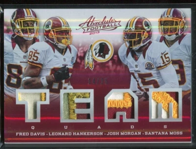2013 Absolute Football Washington Redskins Team Quads Patch /25 Game Worn Prime - Image 1 of 2