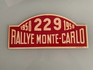 Automobilia Plaque Rallye Monte Carlo 1958 Concurrent 229 Hirschauer Henrich - Imagen 1 de 2