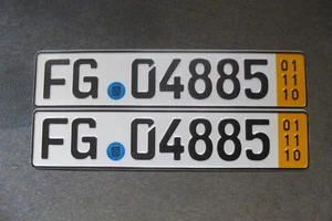2 DEUTSCHLAND LICENCE PLATES/KENNZEICHEN NUMMERNSCHILD FREIBERG - Bild 1 von 1