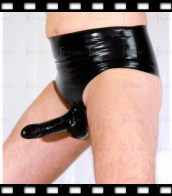 Latex Briefs For Men Front Condoms with Anus Sheath Clubwear Customized .4mm E68 - Image 1 of 4