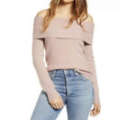 NWT LEITH Nordstrom Women's Off The Shoulder Sweater Pink Adobe XS