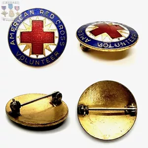 PIN INSIGNIA DE SERVICIO VOLUNTARIO DE LA CRUZ ROJA AMERICANA SEGUNDA GUERRA MUNDIAL EE. UU. - Imagen 1 de 5