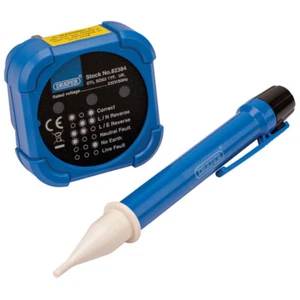 Probador de enchufe Draper 82384 13A y probador de voltaje sin contacto 600V - Imagen 1 de 1