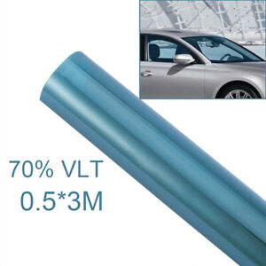 70% VLT Blue Car Window Foils Solar Protection Film Windshield Sun Shade 0.5*3M