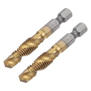 2pcs M8 x 1.25 Titanium Coated High Speed Steel 4341 Combination Drill Tap Bit - Picture 1 of 7