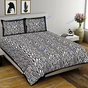 New Jaipuri Bedding Sheet With Pillow Cover 90x108 KING Cotton Home Decor Double - Picture 1 of 7
