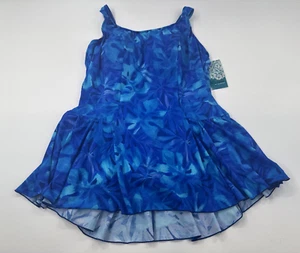 Maxine of Hollywood Vestido de Baño Para Mujer 26W Traje de Baño Sujetador 1 Unidad Floral Azul NUEVO - Imagen 1 de 8